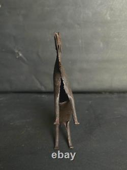 Vintage Ancien HAND FORGED Repasser Chèvre Statue Sculpture Ouest Ferme Décor