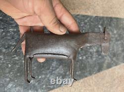 Vintage Ancien HAND FORGED Repasser Chèvre Statue Sculpture Ouest Ferme Décor