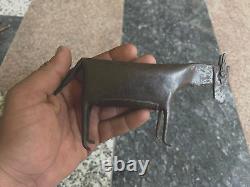 Vintage Ancien HAND FORGED Repasser Chèvre Statue Sculpture Ouest Ferme Décor