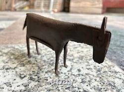 Vintage Ancien HAND FORGED Repasser Chèvre Statue Sculpture Ouest Ferme Décor