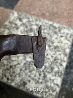 Vintage Ancien HAND FORGED Repasser Chèvre Statue Sculpture Ouest Ferme Décor