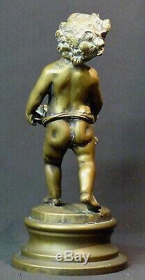 ZZ 19èm belle sculpture ancienne statuette Bacchus enfant bronze 2.4kg29c statue