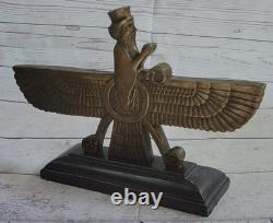 Zoroastrisme Faravahar Symbole Ancien Persan Sculpture En Bronze Statue Art Déco